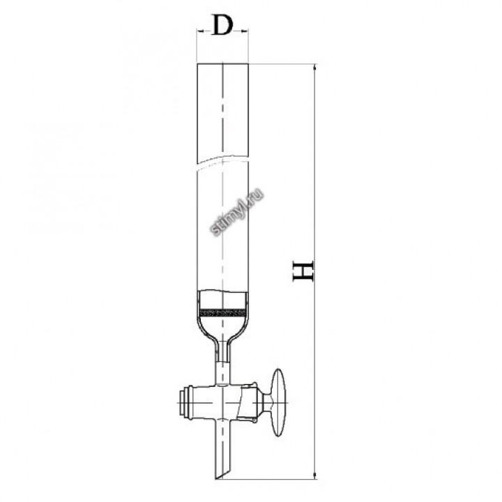 Колонка хроматографическая с фильтром и краном (эскиз 2-935)